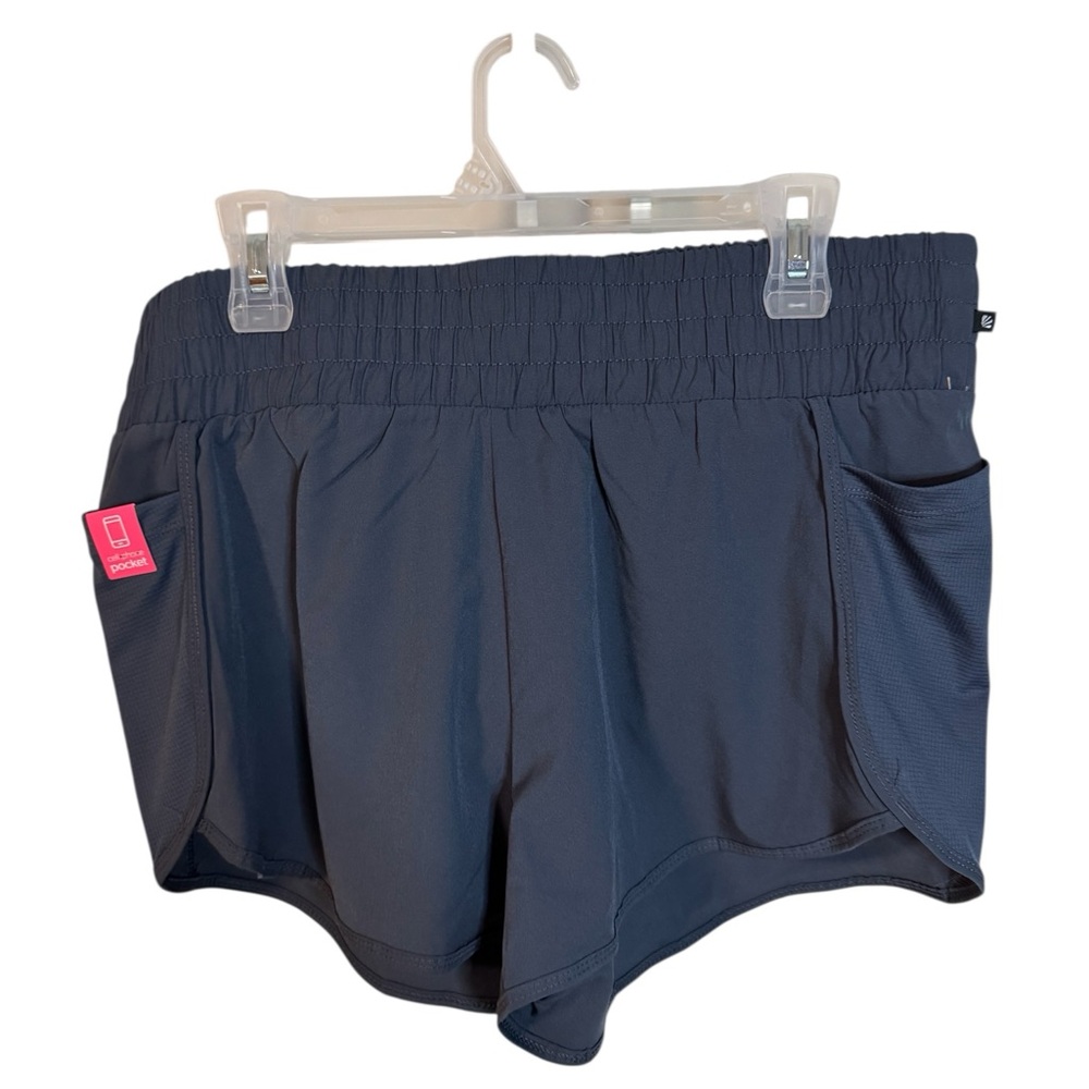 Grey Athletic Shorts with Elastic Waistband and Lightweight Design